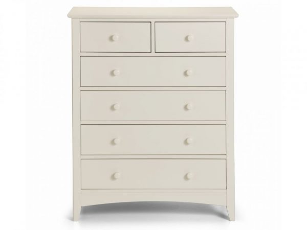 Carbis Stone White 4+2 Drawer Chest front