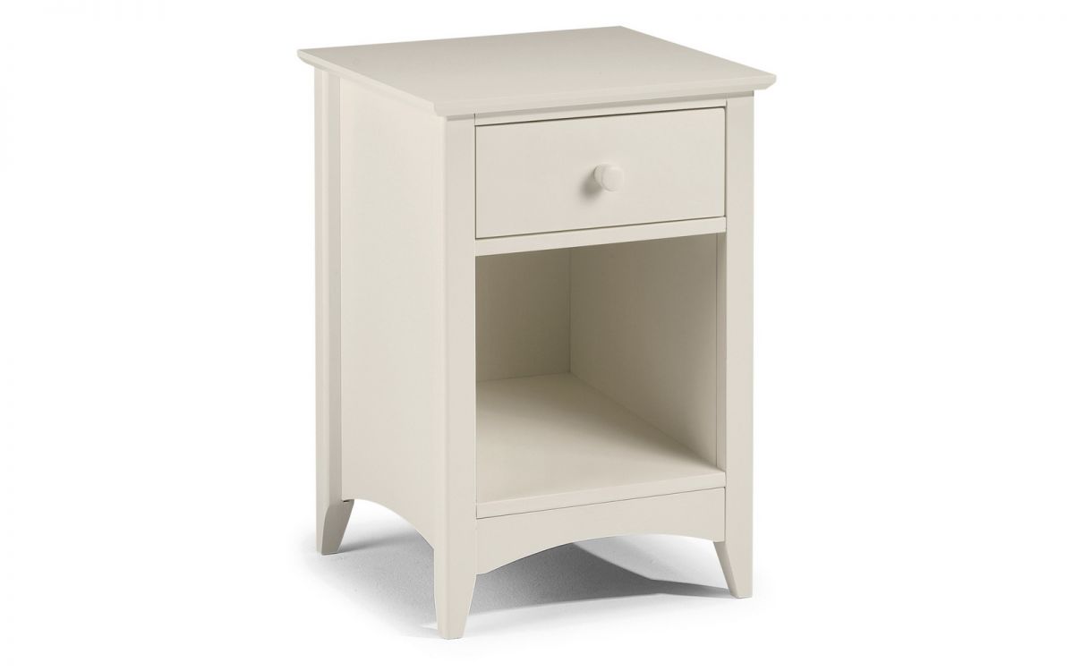 Carbis 1 Drawer Bedside - Stone White