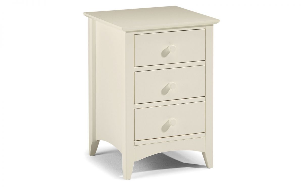 Carbis 3 Drawer Bedside - Stone White