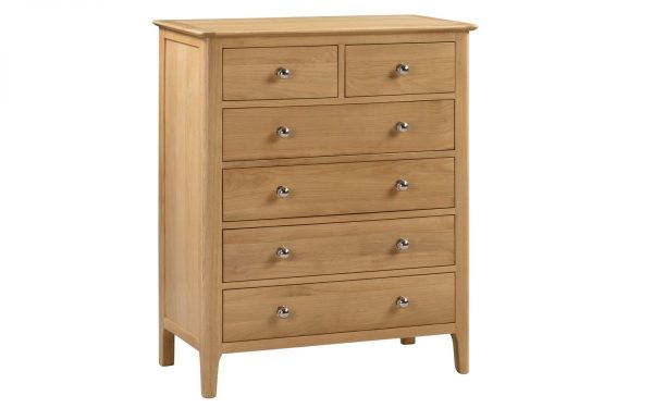 Porthcurno 4 plus 2 Drawer Chest front side